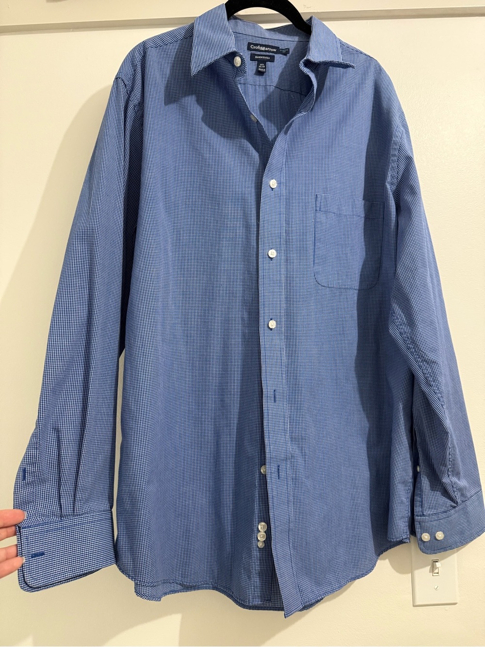 croft & barrow Blue Micro-Check Men's Dress Shirt